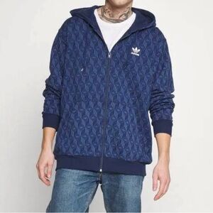 ADIDAS Originals Monogram Hoodie - Night Marine - Men’s XL - Worn Once